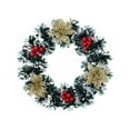 thumbnail image 1 of hulanddfd Christmas Wreath Decoration, Artificial Hanging Wreath with Fake Flower and Green plants for Dinner Wedding, Parties and Home Decor Green, 1 of 6