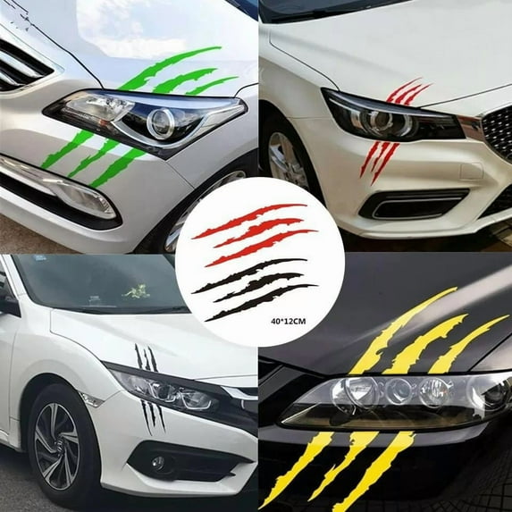 hulanddfd Claw Marks Decals for Cars, Headlight Vinyl Car Sticker Stripes Scratch Decal for Sports Cars SUV Pickup Truck Window Motorcycles