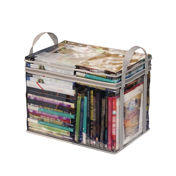 hulanddfd Clear Book Organizers, Moving Storage Bags with Reinforced Handles Large Capacity Storage Container for Book Display(Large)