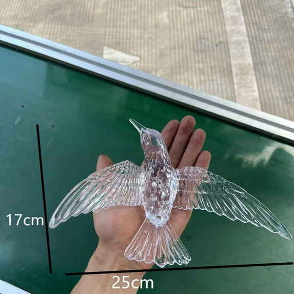 hulanddfd Clear Crystal Birds Ornament, Transparent Acrylic Hanging Hummingbirds Decor for Tree Shelves Door and Wedding Party
