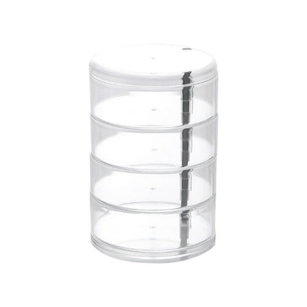 hulanddfd Clear Rotable Box, 4-Layer Jewelry Storage Box With Lid Houseware Organizer for Jewelry Cosmetics