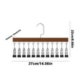 thumbnail image 1 of hulanddfd Closet Organizer with 12 Clips, Space Saving Hanging Closet Organizer Solid Wood Clip Hanger Multi-Purpose Clothespins for Pants Skirts Scarves Socks Belts, 1 of 9