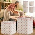 thumbnail image 1 of hulanddfd Clothes Storage Bag, Large Capacity Luggage Storage Box Moving Bag for Blanket Quilt Bedding Pillows(Pink, 13.8x9.8x7.9in), 1 of 5