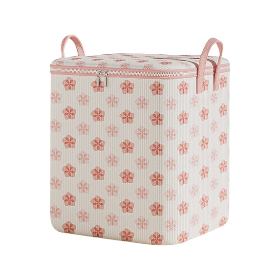 hulanddfd Clothes Storage Bag, Large Capacity Luggage Storage Box Moving Bag for Blanket Quilt Bedding Pillows(Pink, 21.7x17.7x17.7in)