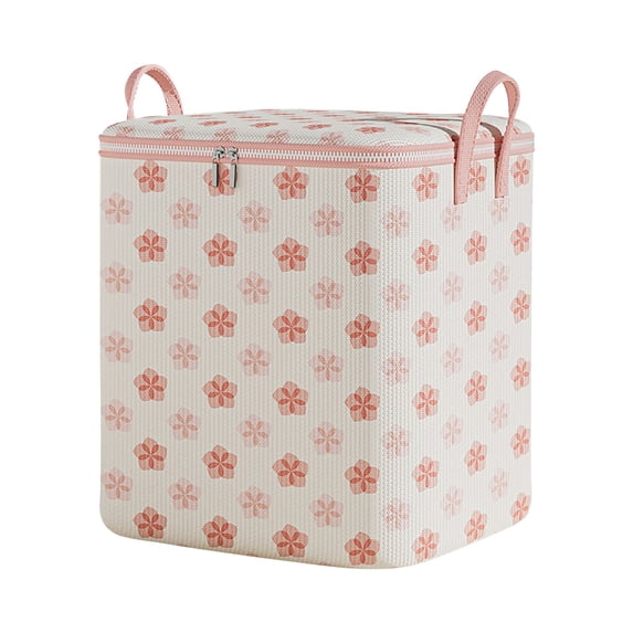 hulanddfd Clothes Storage Bag, Large Capacity Luggage Storage Box Moving Bag for Blanket Quilt Bedding Pillows(Pink, 23.6x23.6x17.7in)