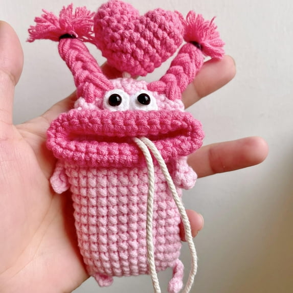 hulanddfd Crochet Key Cases or Holders, Cute Felts Keychain Keys Protector Handbag Daypack Accessories Gift for Women