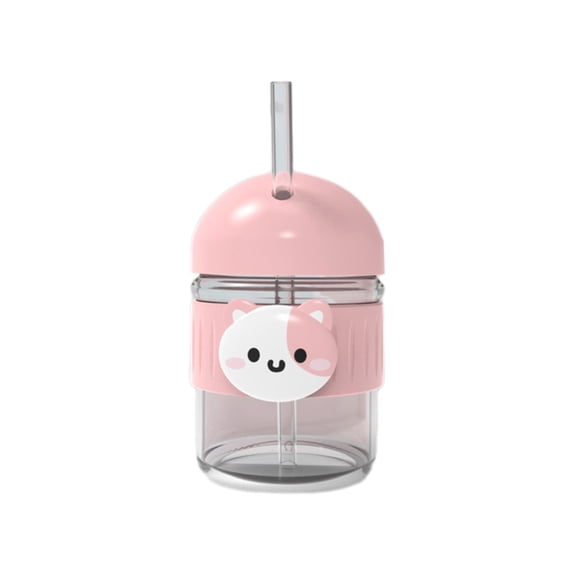 hulanddfd Cute Cats Glass Tumbler with Straws and Lid, Insulated Drinking Cup with Leakproof Sealing Rubber Ring Dishwasher Safe Glass Cup for Juices Milk Water