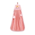 thumbnail image 1 of hulanddfd Cute Hand Towels, 14.96"x11.02" Cute Animals Hand Towels with Hanging Loop Microfiber Corals Fleece Absorbent Hand Towel for Kitchen Bathroom Bedroom(Pink), 1 of 6