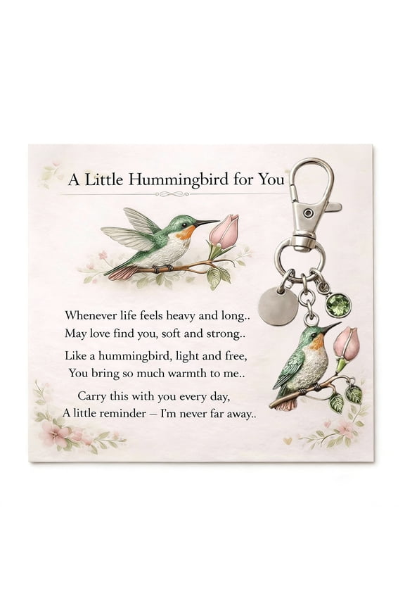 Cute Hummingbird Keychain Bag Charm, Key Chain Accessories Bird Gifts Car and Bag Accessory for Wallet Purse Handbags Cars Key Pendant Decor, Mothers Day Gift