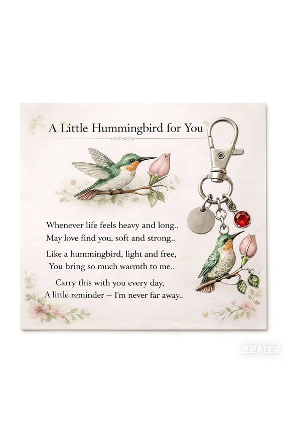 Cute Hummingbird Keychain Bag Charm, Key Chain Accessories Bird Gifts Car and Bag Accessory for Wallet Purse Handbags Cars Key Pendant Decor, Mothers Day Gift