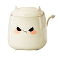 thumbnail image 1 of hulanddfd Cute Trash Can - 6.29"x5.90" Mini Desktop Trash Can White Storage Container with lid Desktop Placement Decoration for Home Office, 1 of 2