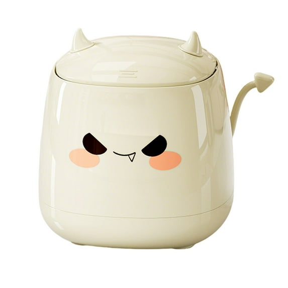 hulanddfd Cute Trash Can - 6.29"x5.90" Mini Desktop Trash Can White Storage Container with lid Desktop Placement Decoration for Home Office