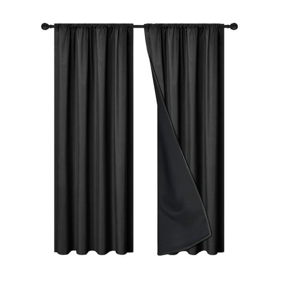 hulanddfd Darkening Curtains, 78.74"x39.37" Rod-Pull Thermal Insulated Drapes Window Curtains for Bedroom Living Room Black