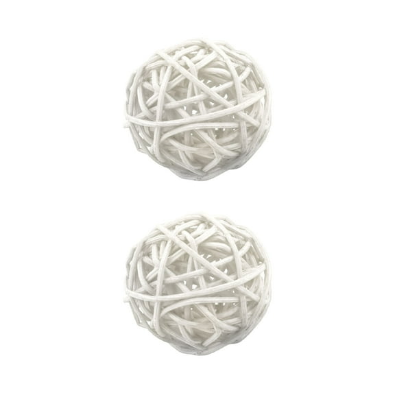 hulanddfd Decorative Wicker Vase Fillers, Pet toy Balls, Rattan Woven Pendants, Colorful Natural for Wedding, Party, Home Decor, Christmas, Bridal Shower, Outdoor Use, White