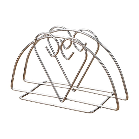 hulanddfd Desktop Napkin Holders - Stainless Steel Semicircular Table Rack, 5.1"x2.7" Dishwasher Safe Stand Up Holders Kitchen Gadgets for Home Dining Tables Restaurants Cafes