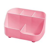 hulanddfd Desktop Storage Organizer - Desktop Supplies Organizers and Accessories with 7 Compartments, Multi-functional Storage for Bathroom Countertop Home and Office Pink-1
