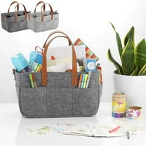 hulanddfd Diaper Caddy Organizer, 13x9.1x7.08in Portable Gray Felts Tote Bag with Removable Lining for Car Home Storage