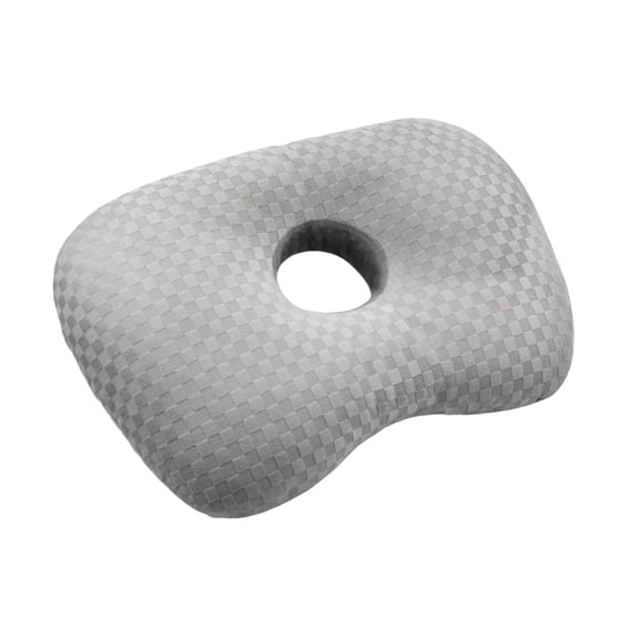 hulanddfd Ear Piercing Pillow with Ear Hole, 17.3"x12.6" Soft Side Sleeping Pillow Washable Gray Neck Head Support Cushion for Bedroom Decor and Daily Use