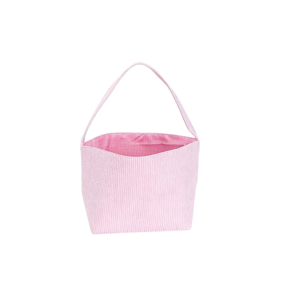 hulanddfd Easter Bunny Basket, Pink Large Capacity Canvas Handbasket Cute Candy Bowl for Easter Party Decoration