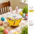 thumbnail image 1 of hulanddfd Easter Bunny Candy Bowl, 9x6in Cute Rabbits Candy Dishes Easter Metal Dinnerware Decor for Party Home Decor(Yellow), 1 of 6