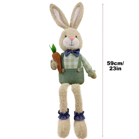 hulanddfd Easter Bunny Decoration 23" Bunny Figurines Tabletop Spring Decor Rabbits Holding Radishes Standing Doll Cute Rabbits Party Favors Figurine for Office Farmhouses Spring Home Decor