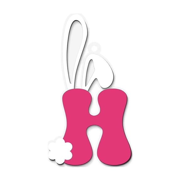 hulanddfd Easter Bunny Ear Letters Ornament, Wooden Alphabet Pendant with Cute Rabbits Ear Spring Easter Party Decorations Indoor, Easter Garland Decor for Home Mantle Office Party Supplies