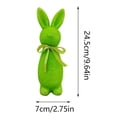 thumbnail image 1 of hulanddfd Easter Decorations Flocked Bunny Figurines with Bow Ties, Flocking Standing Rabbits Ornament Flocking Rabbits Statue for Easter Party Home Garden Courtyard Decoration(Green), 1 of 6