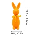 thumbnail image 1 of hulanddfd Easter Decorations Flocked Bunny Figurines with Bow Ties, Flocking Standing Rabbits Ornament Flocking Rabbits Statue for Easter Party Home Garden Courtyard Decoration(Orange), 1 of 6