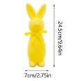 thumbnail image 1 of hulanddfd Easter Decorations Flocked Bunny Figurines with Bow Ties, Flocking Standing Rabbits Ornament Flocking Rabbits Statue for Easter Party Home Garden Courtyard Decoration(Yellow), 1 of 6