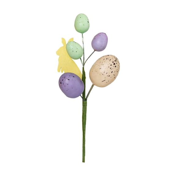 hulanddfd Easter Egg Picks, Fake Plants Branches with Colorful Egg and Berries Spring Floral Stems for Easter Wreath Centerpiece Vase Filler Home Party Decor