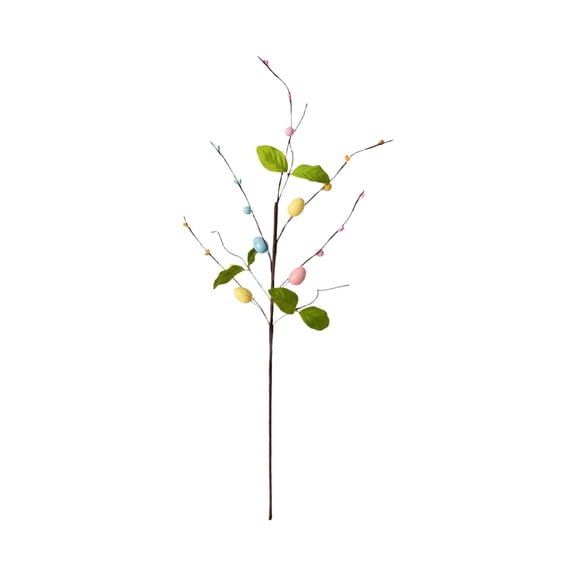 hulanddfd Easter Floral Egg Picks, 25.2in Long Berries Branches with Leaves and Colorful Eggs Spring Floral Stems for Easter Table Centerpiece Party Home Vase Decoration
