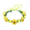 thumbnail image 1 of hulanddfd Easter Flower Crowns for Women, Yellow 8.66" Artificial Flower Green Leaves Wreath Floral Headbands with Soft Adjustable Ribbon Hair Accessory for Easter Valentine Wedding Party Birthday, 1 of 6
