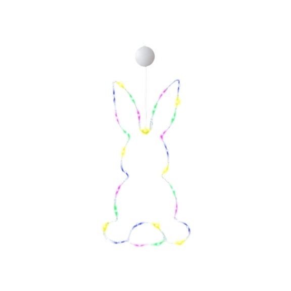 hulanddfd Easter Lights for Window, Hanging Bunny-shaped Lights with Suction Cup Battery Operated Window Display Lights for Home Bedroom Decor