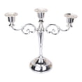 thumbnail image 1 of hulanddfd European Candlestick, Three-Headed Candelabra, Vintage Wedding Candle Holders, Metal Ornament for Romantic Dinner, Restaurant, Hotel, and Home Decoration, Silver, 1 of 6