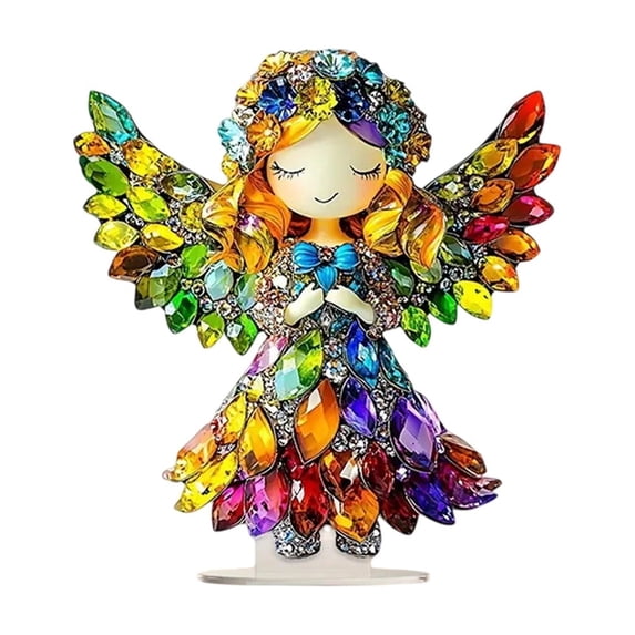 hulanddfd Exquisite Fairy Tabletop Figurine Decorations, 2D Flat Acrylic Tabletop Standing Figurine Display Stand for Office Desk Carving Table Family Bedroom Living Room