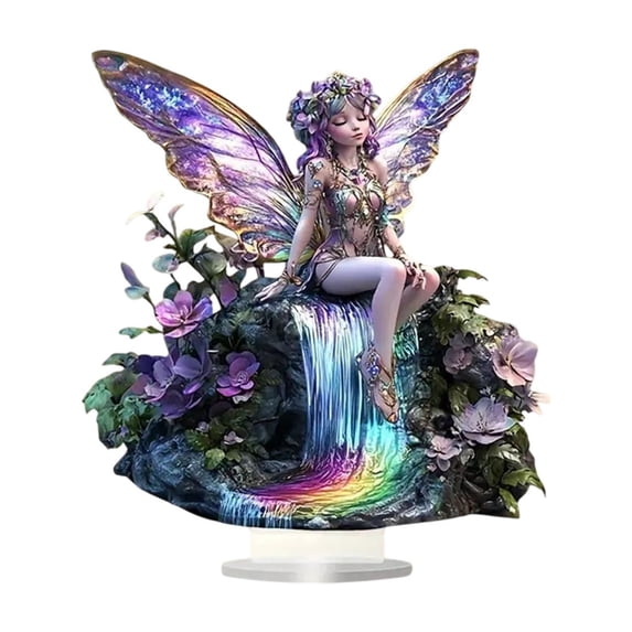 hulanddfd Exquisite Fairy Tabletop Figurine Decorations, 2D Flat Acrylic Tabletop Standing Figurine Display Stand for Office Desk Carving Table Family Bedroom Living Room