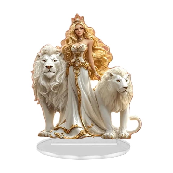hulanddfd Exquisite Fairy Tabletop Figurine Decorations, 2D Flat Acrylic Tabletop Standing Figurine Display Stand for Office Desk Carving Table Family Bedroom Living Room