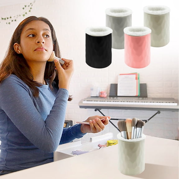 hulanddfd Eyeglasses Storage Organizer, Plushes-Lined Gray 4.5x3.3in Silicone Holders Desk Makeup Organizer for Nightstand Desk Tabletop