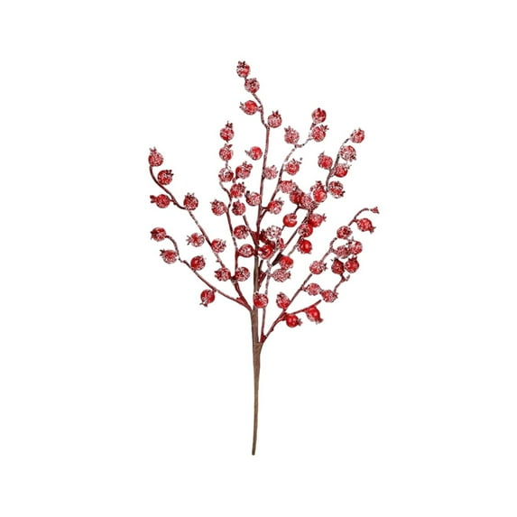 hulanddfd Fake Red Berry Stems, 15.75inches 4 Forked Berry Branches Wedding Desktop Decoration for Wedding Party Dining Table Decor and Valentine's Day
