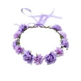 thumbnail image 1 of hulanddfd Floral Headbands for Women, 8.66" Artificial Flower Wreath with Soft Adjustable Ribbon Flower Headpiece Hair Accessory for Wedding Party Birthday, 1 of 6