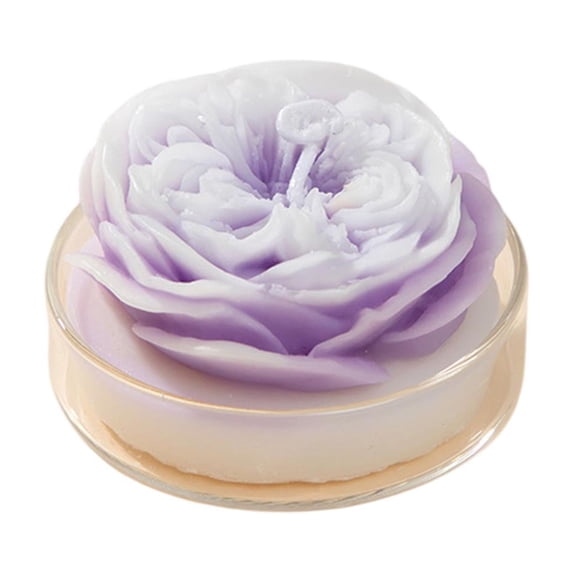 hulanddfd Flower Shape Scented Candles, 2.56"x1.57" Rose Shaped Aromatherapy Candle Romantic Ambiance Decor for Wedding Birthday Bridal Shower Housewarming Party Valentine's Day Gift Purple