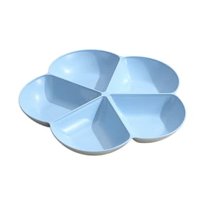 hulanddfd Flower Shaped Fruit Tray, Divided Compartment Plastic Snack Tray, Multi-Compartment Fruit and Nut Serving Platter for Party Home and Daily Use