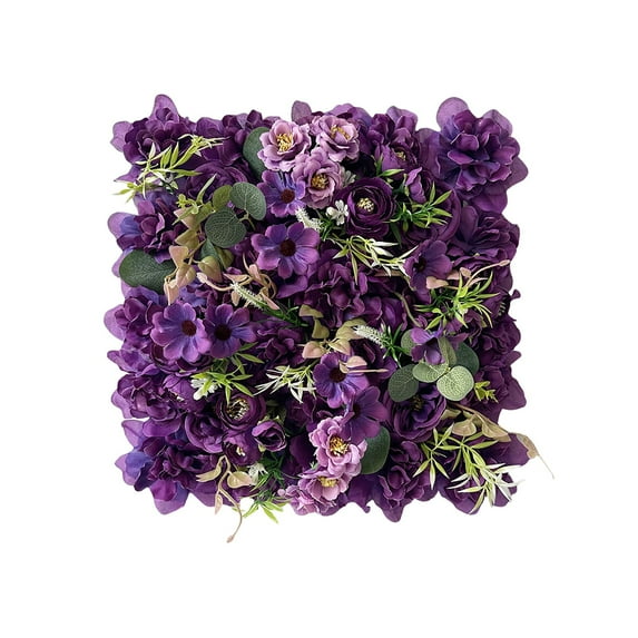 hulanddfd Flower Wall Panel, 13.77x13.77in Purple Flower Backdrop 3D Silk Rose Floral Wall for Wedding Celebrations Festive Party Backdrops and Home Decor(Purple)