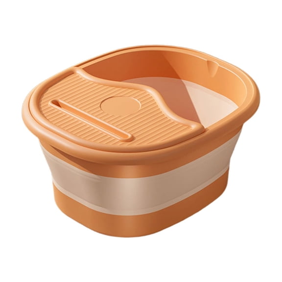 hulanddfd Foldable Foot Bath Basin, 15.74"x13.39"x7.87" Foot Bath Buckets with Handle and Lid Spa Buckets With Massage Acupoints Multi-Functional Storage Basket for Mop Laundry