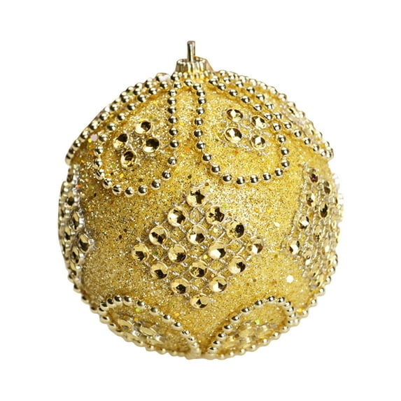 hulanddfd Glitter Sequin Foam Balls, 3.1 in Christmas Balls Hanging Ornaments for Xmas Tree Outdoor Decor and Holiday Party E