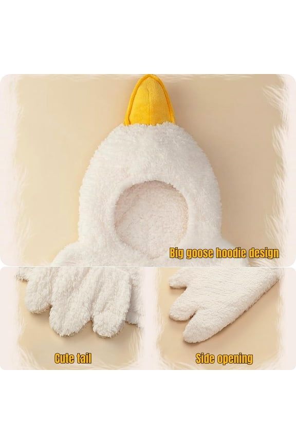 Gooses Blanket Hoodie Wearable Blanket Hoodie with Sleeves, Warm and Soft Fleece Lining for Holiday Party Gift for Family