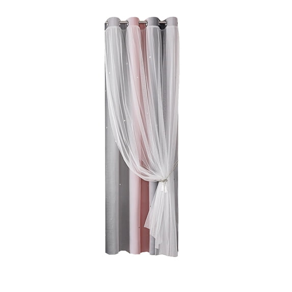 hulanddfd Gradient Striped Rainbows Blackout Curtains, Double-Layer Rod-Pocket Curtains for Bedroom and Living Room, 39"W x 51"L
