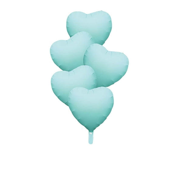 hulanddfd Green Heart Balloons, 5pcs 18" Green Heart-Shaped Balloons Party Inflatable Hanging Decor for Valentine's Day Wedding Engagement Bridal Showers Anniversary