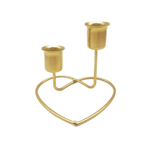 hulanddfd Heart Candle Holders, Gold Taper Candlestick with Heart Shaped Base for Valentine's Day Wedding Centerpiece Dining Fireplace Mantle Home Decor