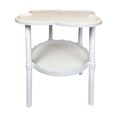 thumbnail image 1 of hulanddfd Household 4-Leaf Sofa Side Table, Living Room Snack Table, Small Coffee Table with Wheels, Movable Storage Table, Double Layer Cloud Shelf for Bedroom, White, 1 of 6